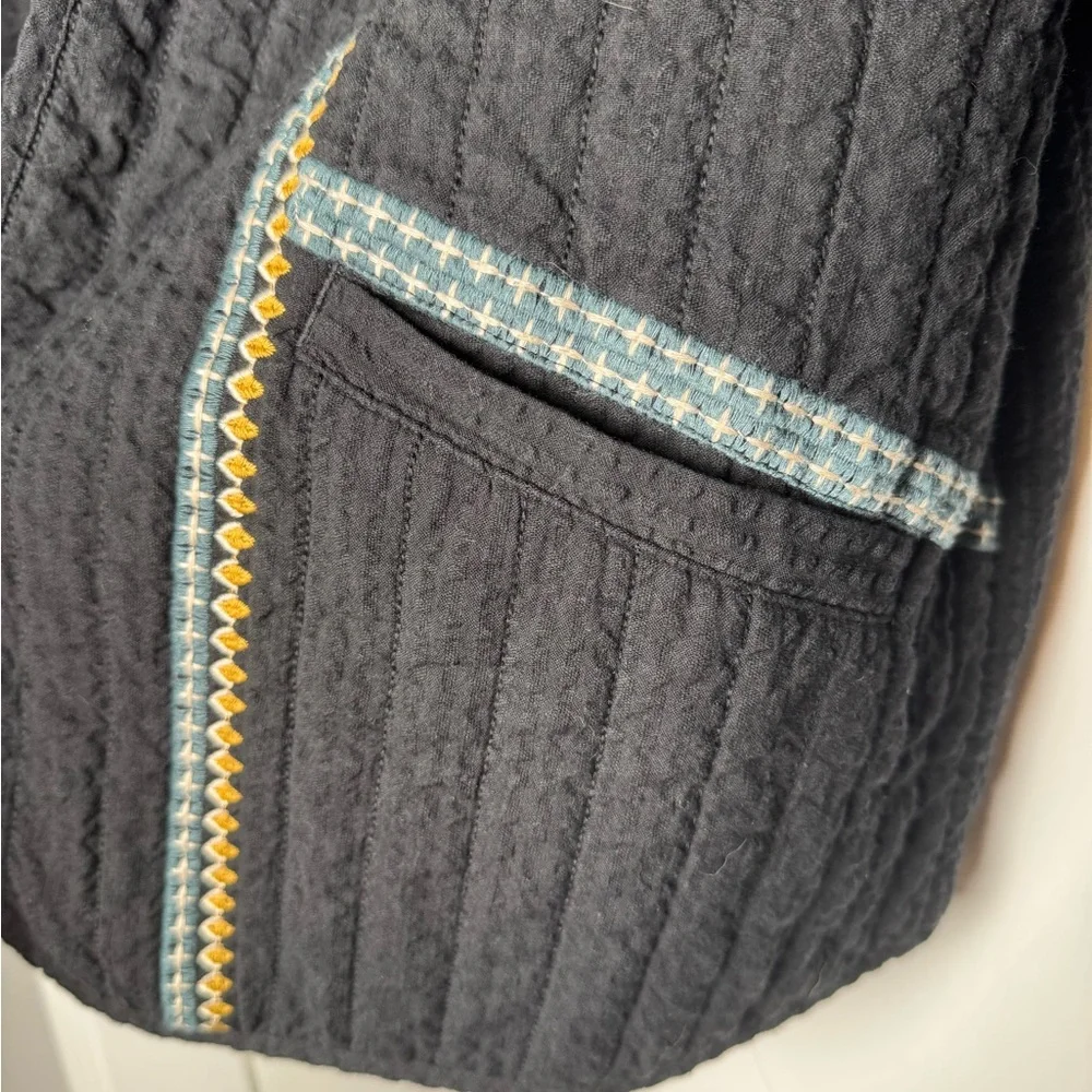 Pure Jill x J.Jill Seersucker Quilted Barn Coat Jacket XL